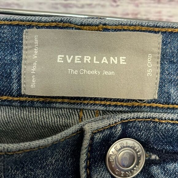 Everlane The Cheeky Jean Crop Ankle Women’s 35 Waist Raw Hem Curvy - Picture 2 of 10